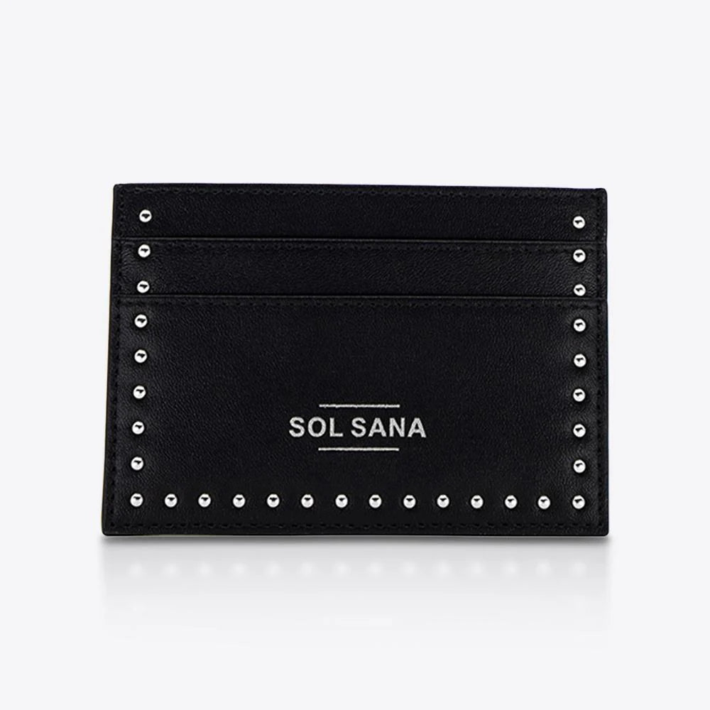 Sol Sana Black/Silver Leather Cardholder NEW! ⭐️ 💛