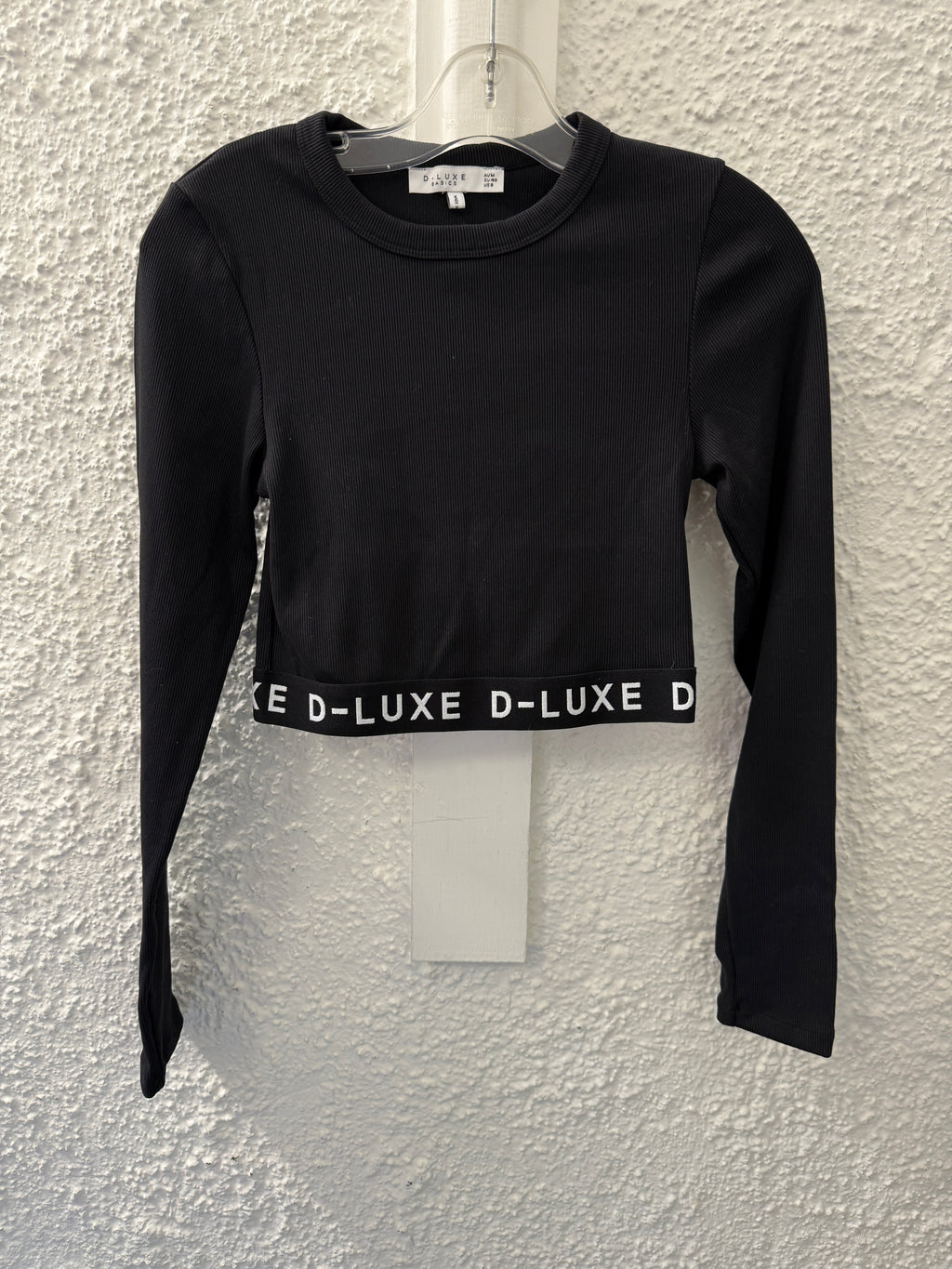 Decjuba Black Crop Ribbed Top Sz S😀22/5