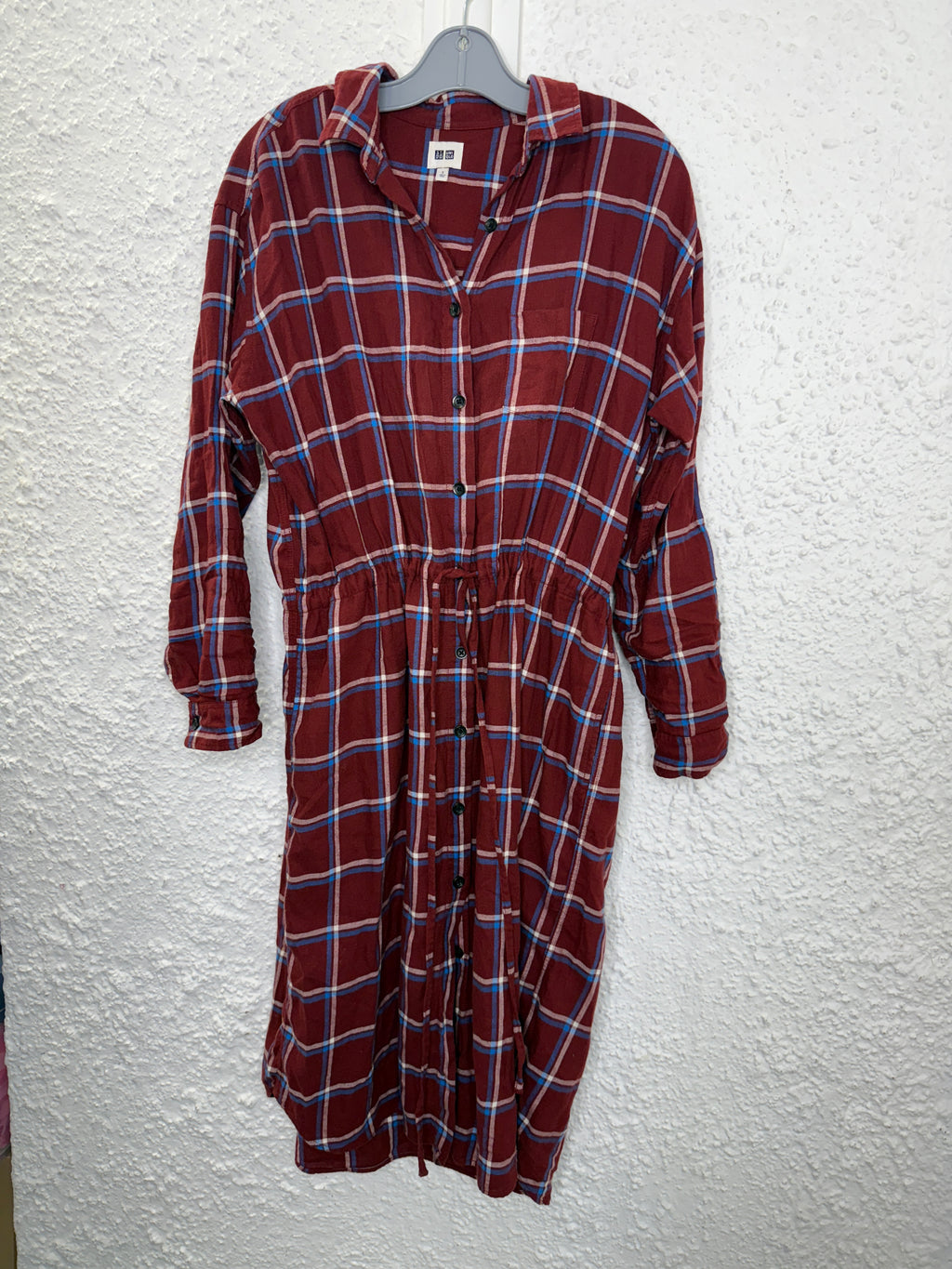 Uniqlo Rust Plaid Cotton Dress Sz S  😀21/8