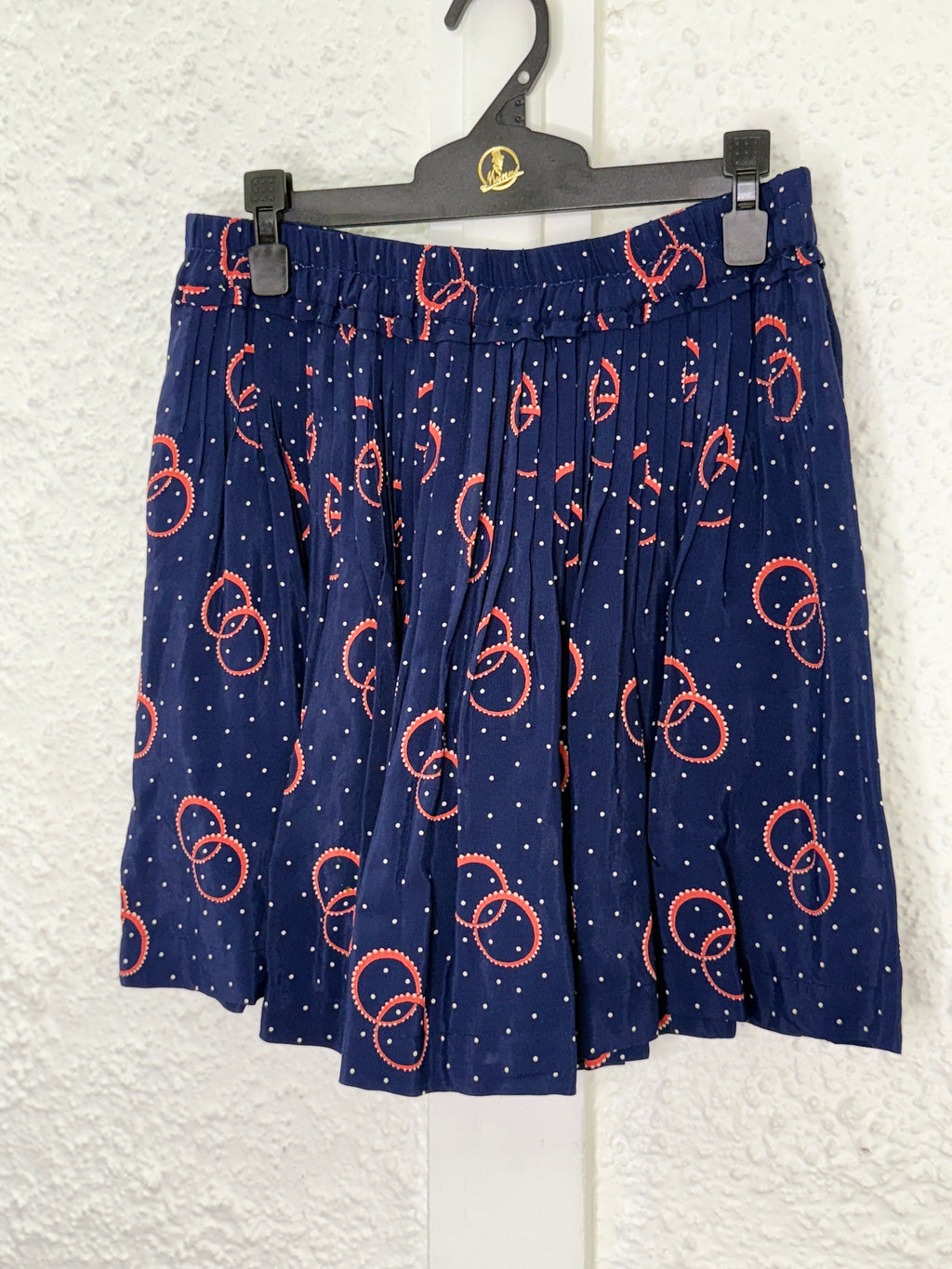 Country Road Navy Viscose Printed Skirt Sz 6😀3/11