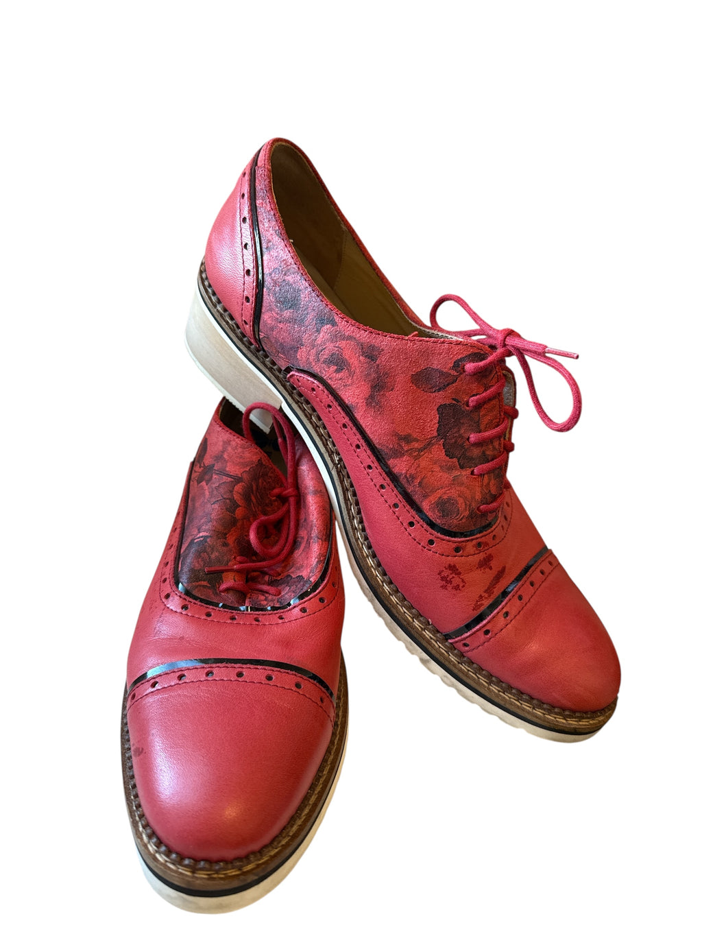 Pinto Di Blu Red Leather Brogues Sz 43😀17/7