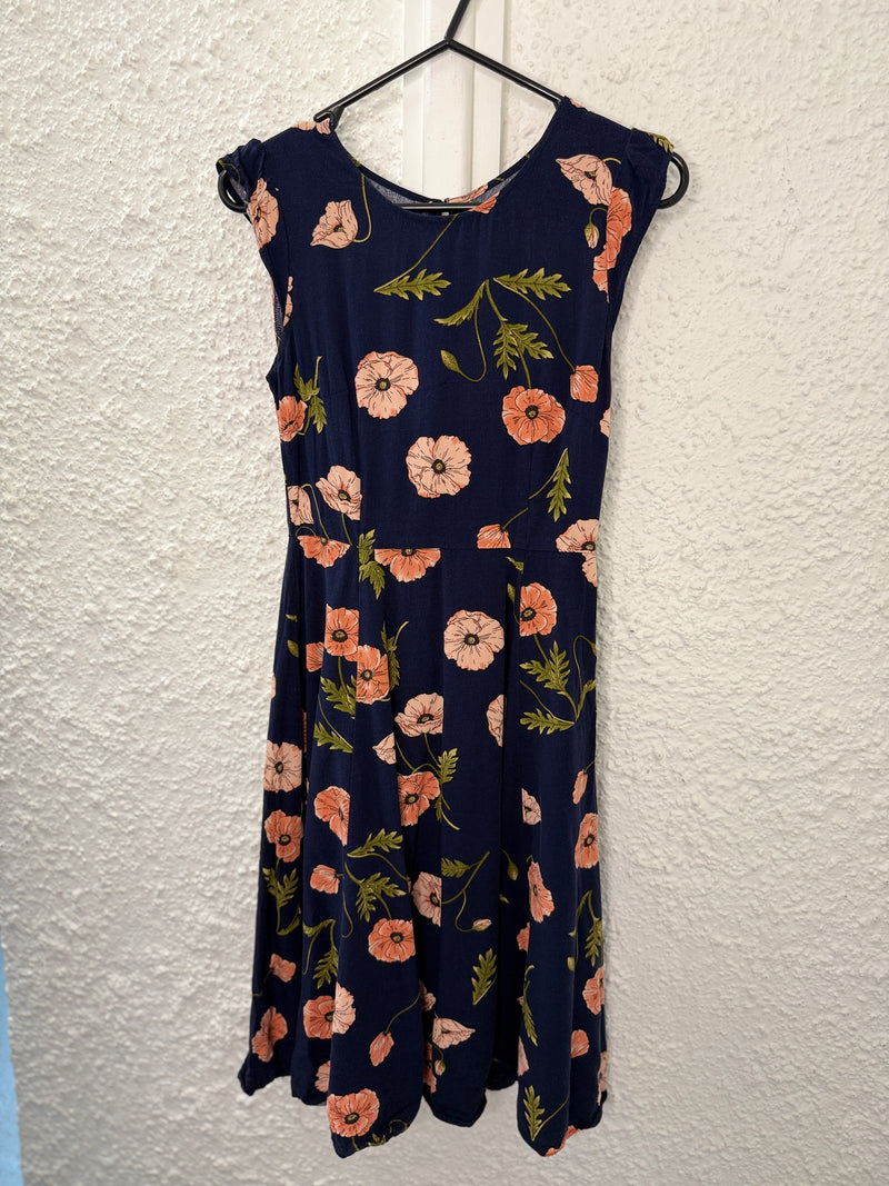 Princess Highway Navy Viscose Floral Dress Sz 6😀23/10