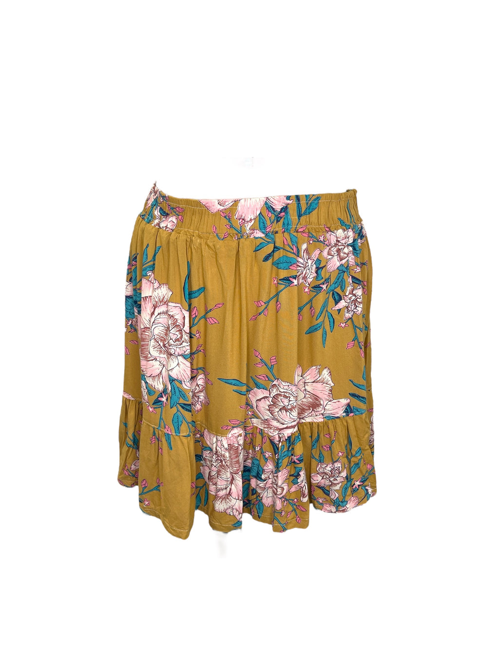 Funky Frock Mustard Floral Skirt No Sz ( best fit Sz 8)