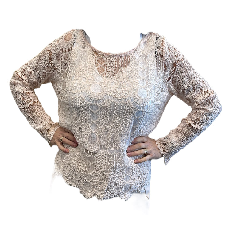 Pagani Blush Sheer Lace Top Sz 18 💜