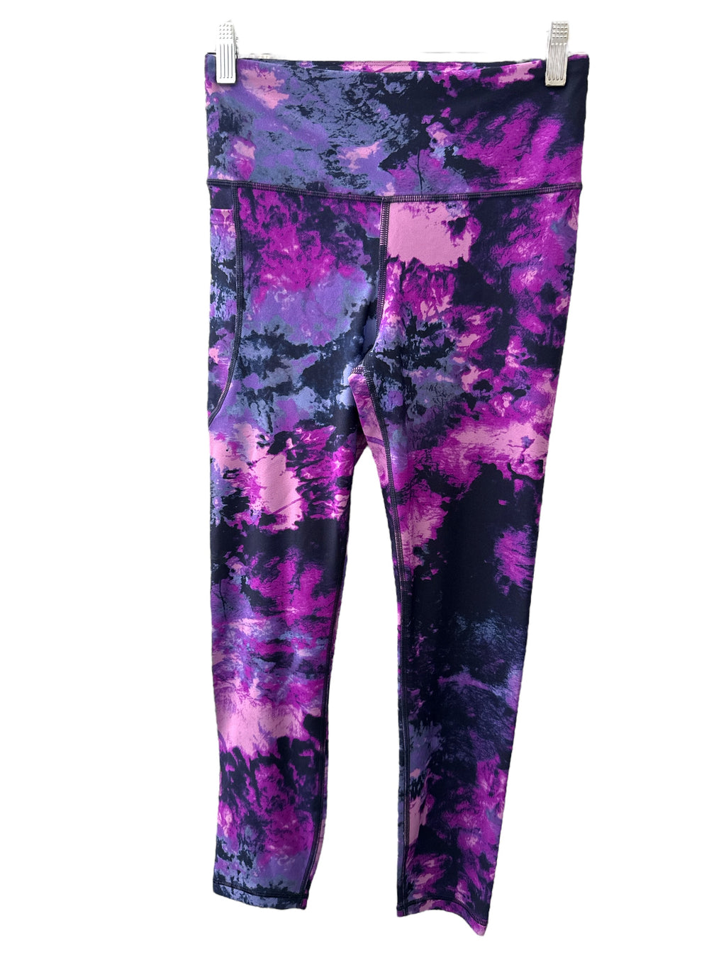 Under Armour Purple Abstract Print Full Length Compression Tights Sz M ⭐️