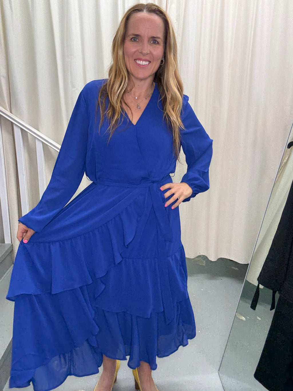 Gloss the Label Blue Wrap Dress Sz16