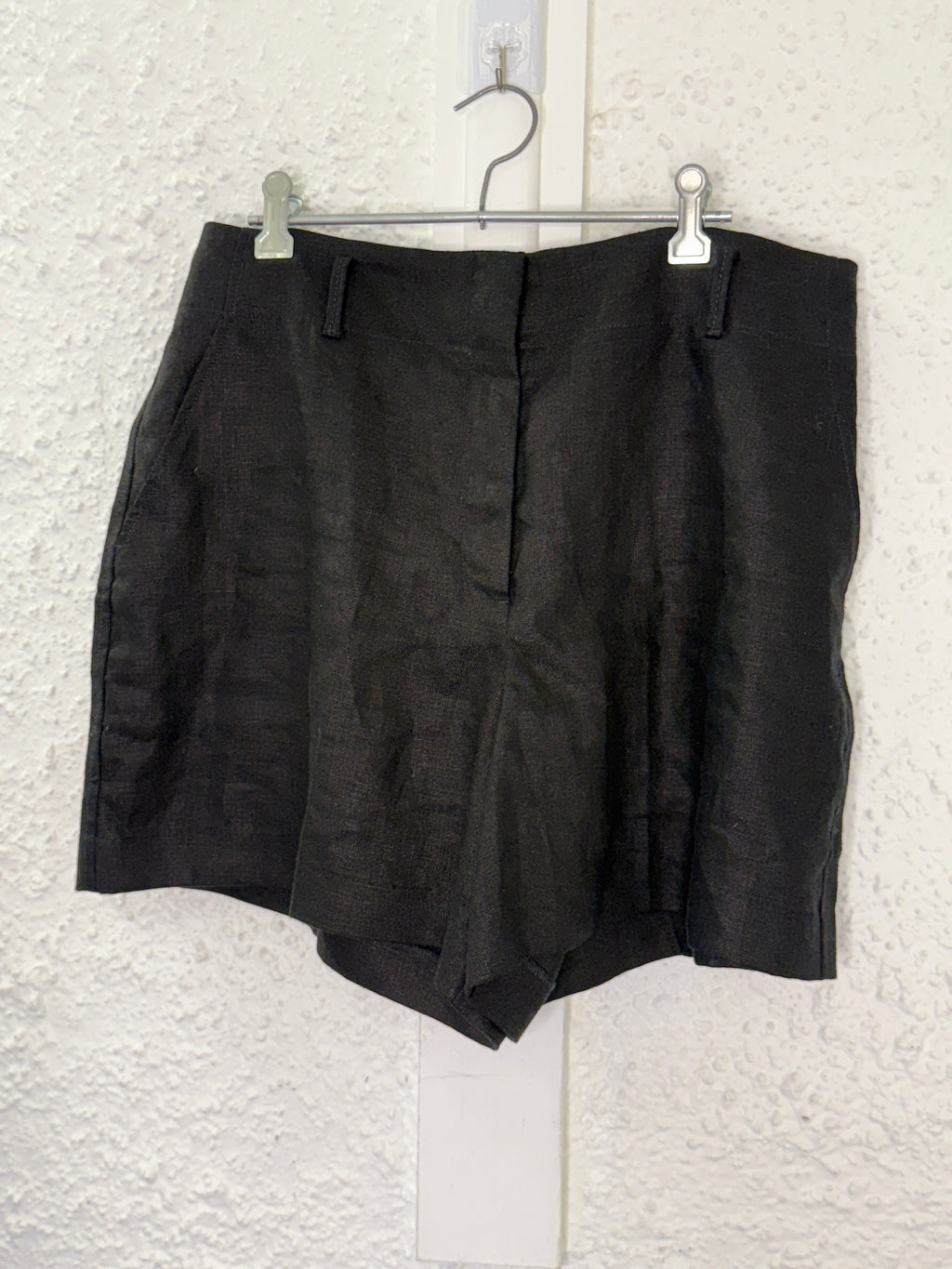 Witchery Black Linen Dress Shorts Sz 12😀9/10
