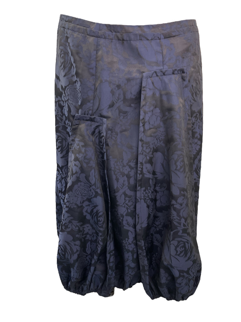 Simply Vera by Vera Wang Black/Blue Floral Skirt Sz 12 🩷