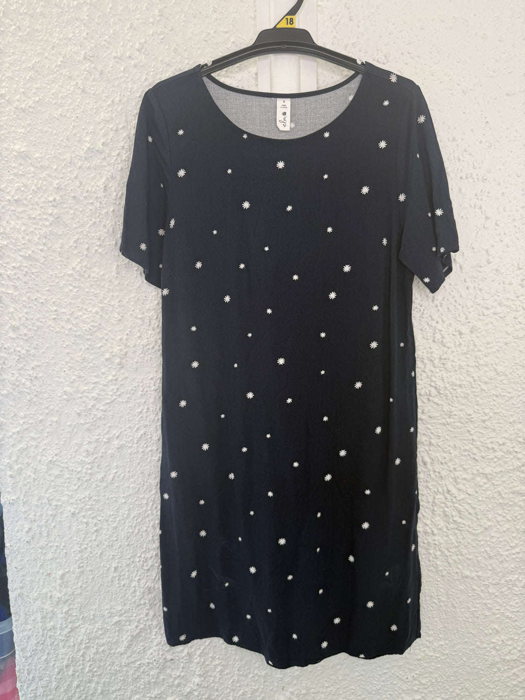 Elm Navy Viscose Floral Dress Sz 8 😀18/8