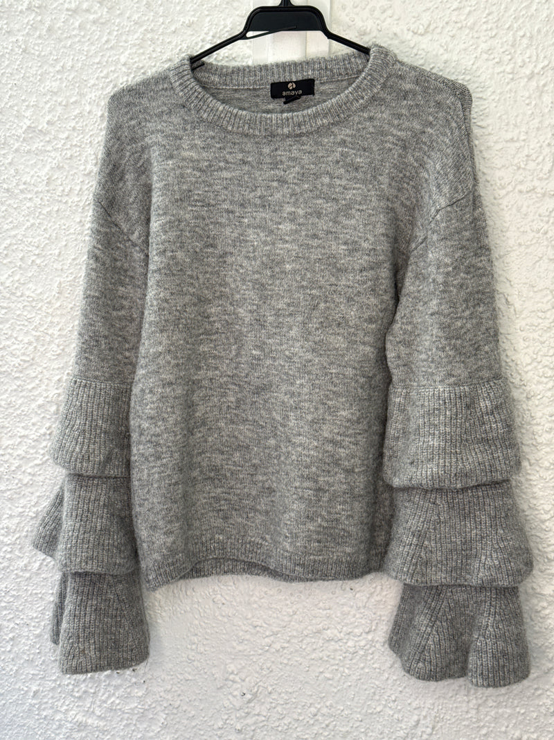 Amaya Grey Mohair/Wool Blend Jumper Sz M 😀5/5