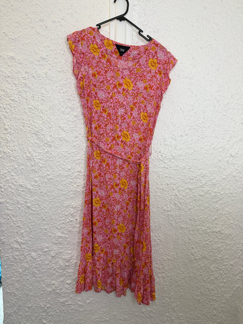 Thing Thing Pink Rayon Floral Dress Sz 6😀6/10