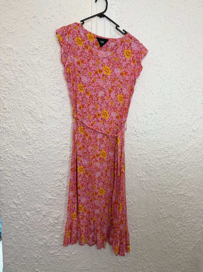 Thing Thing Pink Rayon Floral Dress Sz 6😀6/10