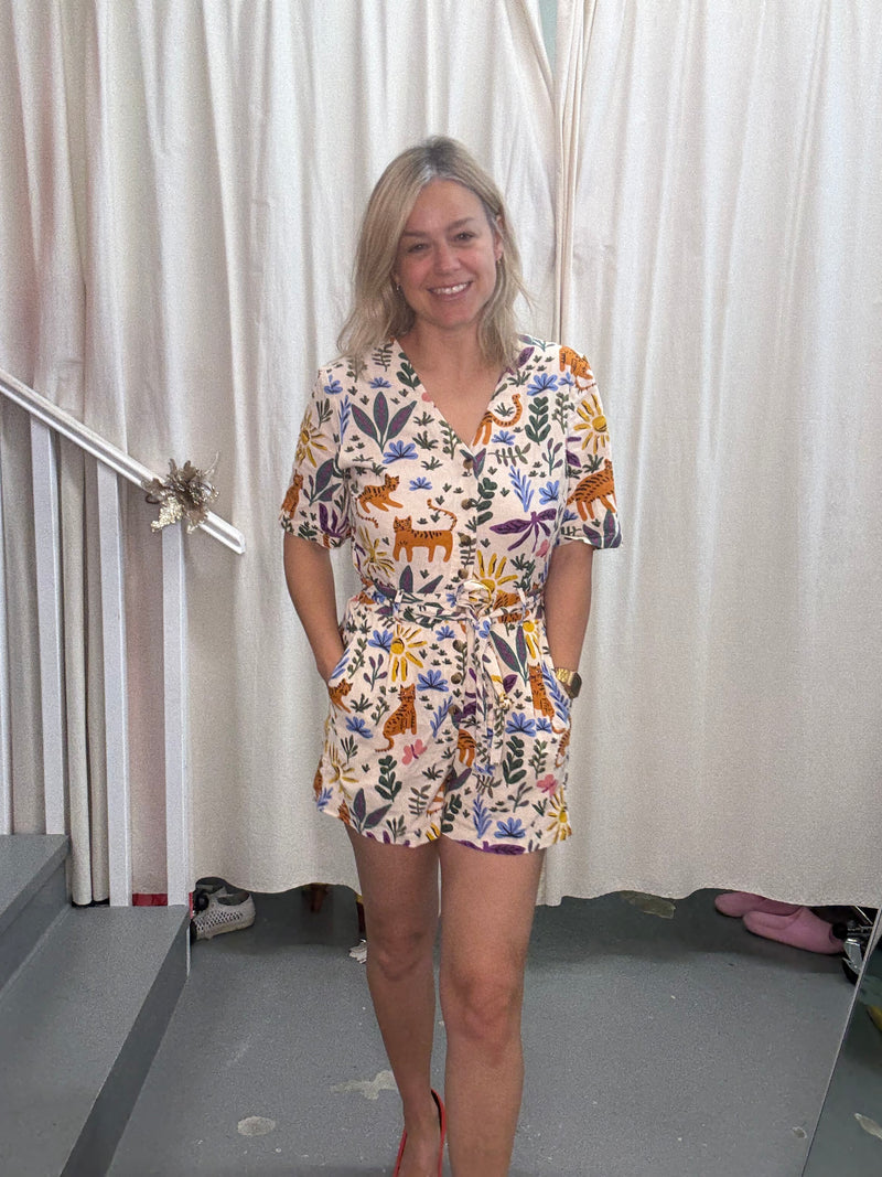 Princess Highway Linen/Cotton Jumpsuit Sz8