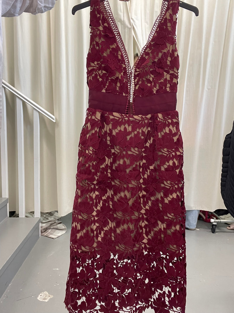 Self-portrait Burgandy Dress Sz6-8