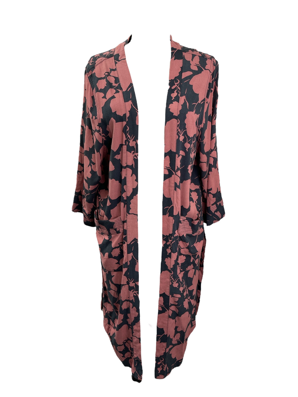 Glassons Pink/Dark Grey Floral Kimono Sz S/M 💚