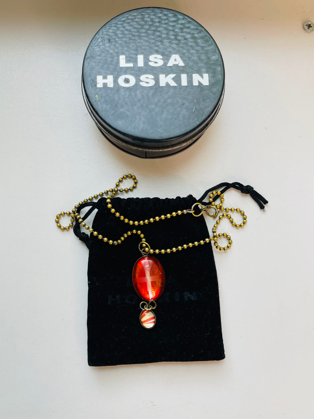 💛Lisa Hoskin Red Glass Drop Necklace