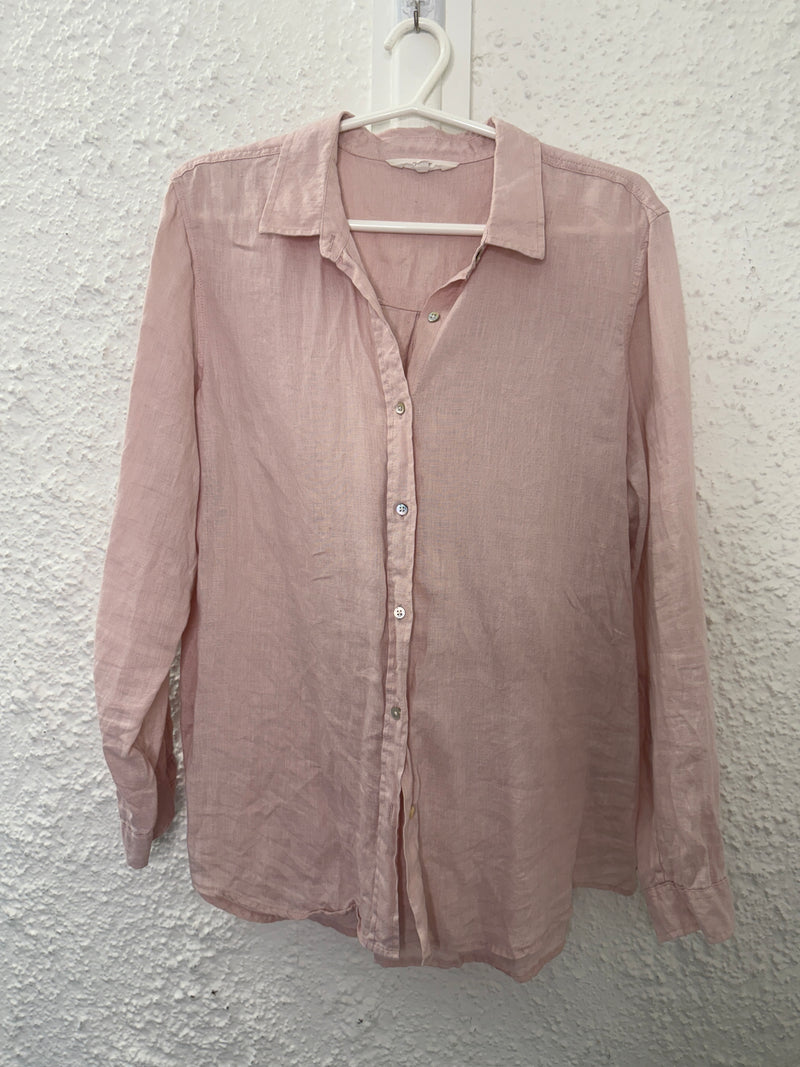 Zest Pink Linen Shirt Sz 14😀13/11