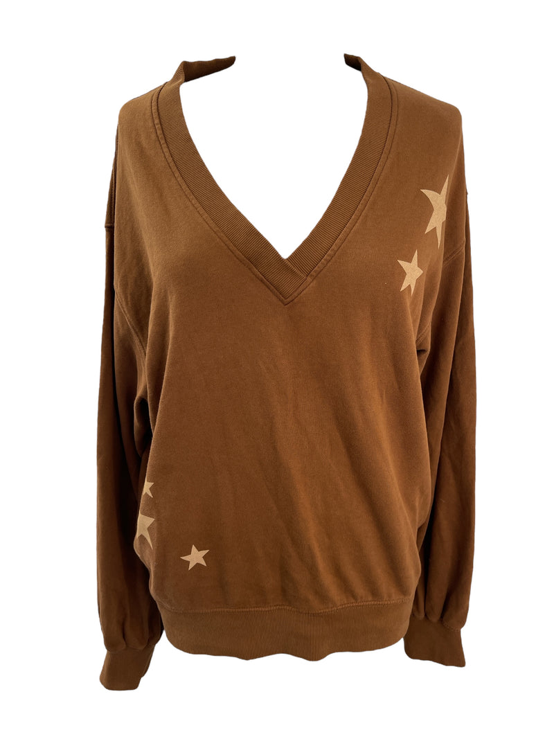 Stella + Gemma Brown Star Sweatshirt Sz 10 💛