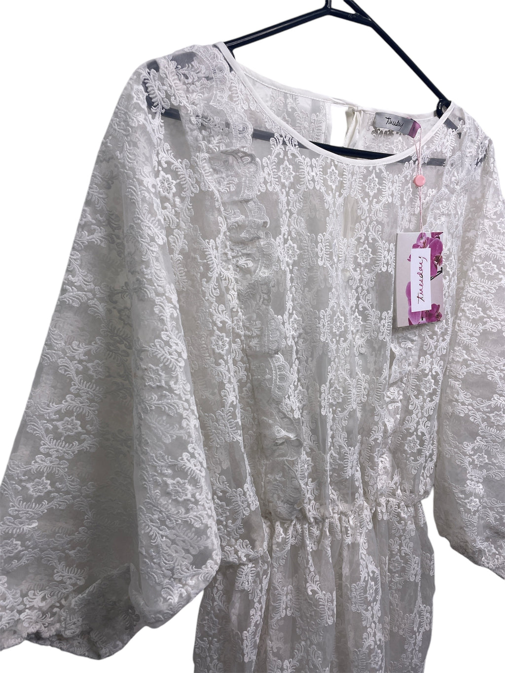 Tuesday White Lace Marcel Maxi Dress SzM NEW! 💛