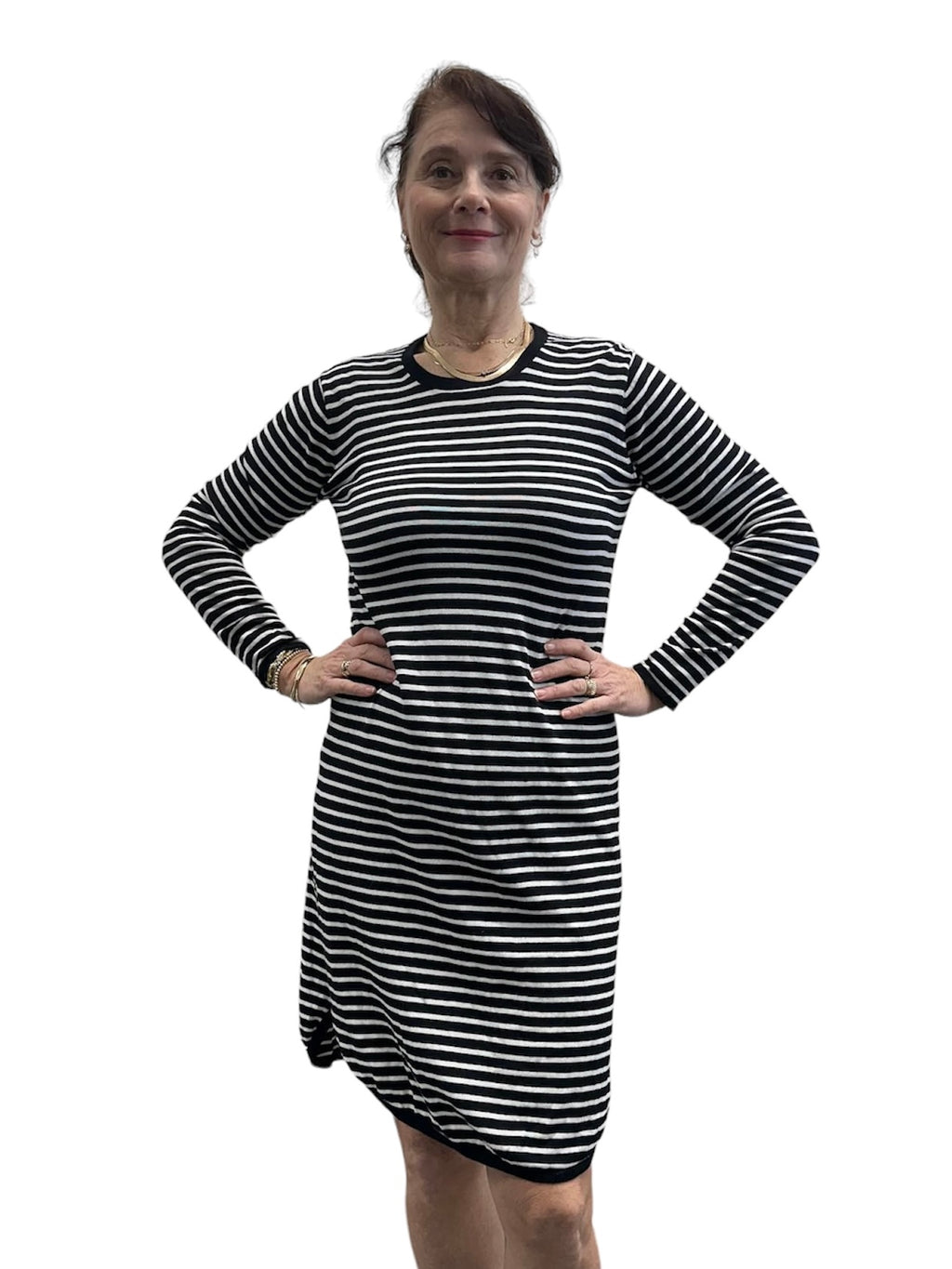 💛Nineteen//46 Black/White Striped Dress Sz 10