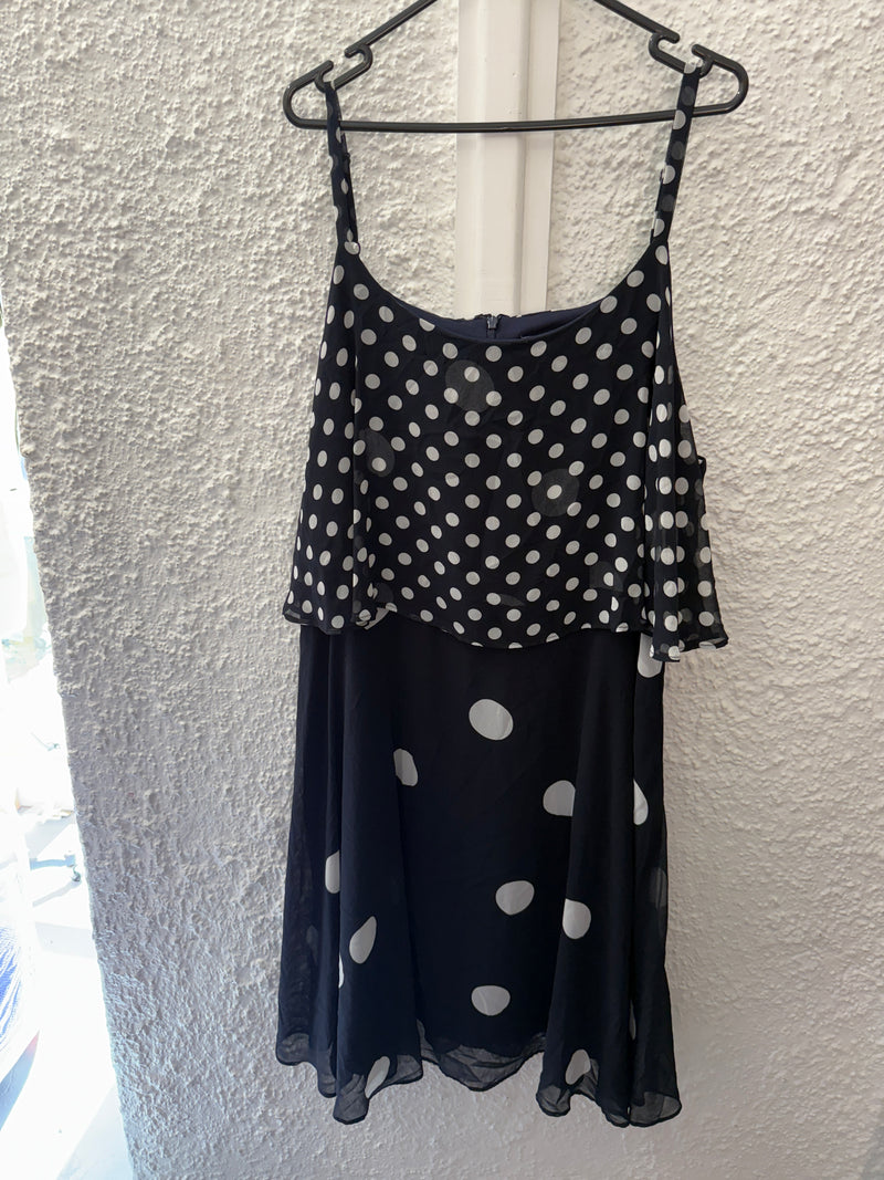 Harlow Navy/White Polka Dot Dress Sz18 😀😀 13/3