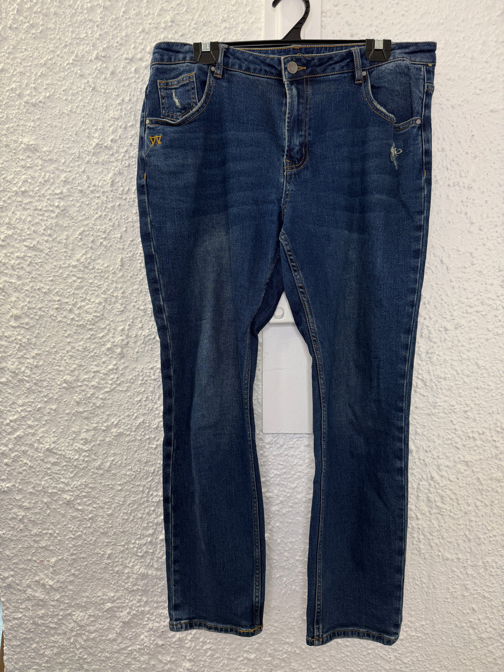 Shine On Blue Denim Straight Leg Slightly Stretchy Jeans Sz 12 31/7
