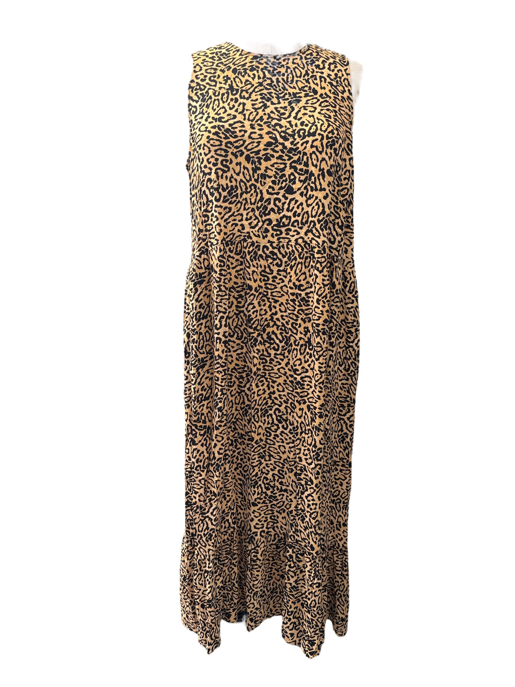 Decjuba Brown Animal Print Midi-Maxi Dress Sz 12 ⭐️