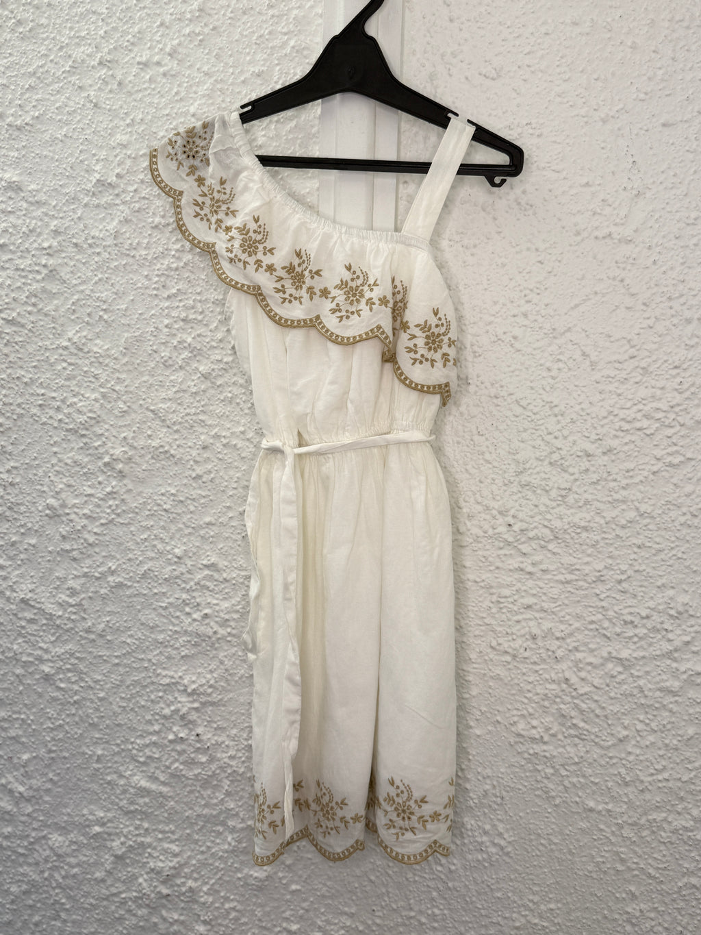 Kids Zara White/Beige Cotton Broderie Anglaise Dress Sz 13-14 yrs 😀17/11