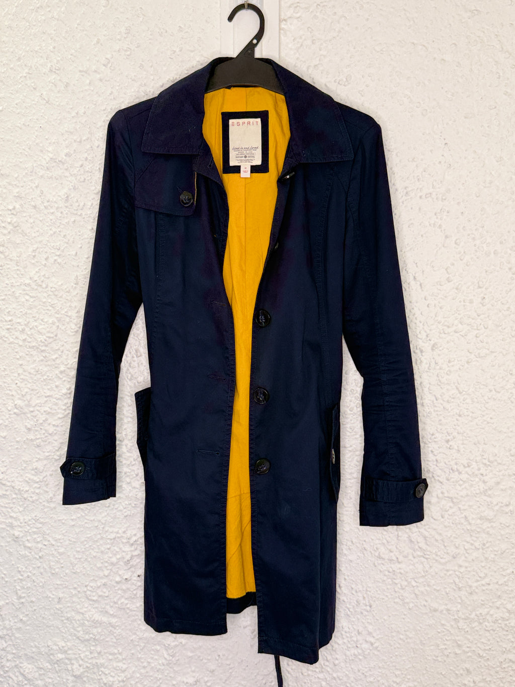Esprit Navy Cotton Coat Sz 10 (best fit size 6-8)😀25/9