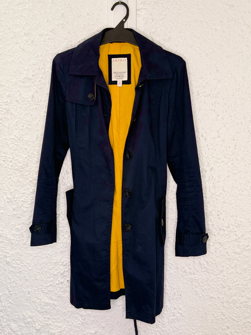 Esprit Navy Cotton Coat Sz 10 (best fit size 6-8)😀25/9