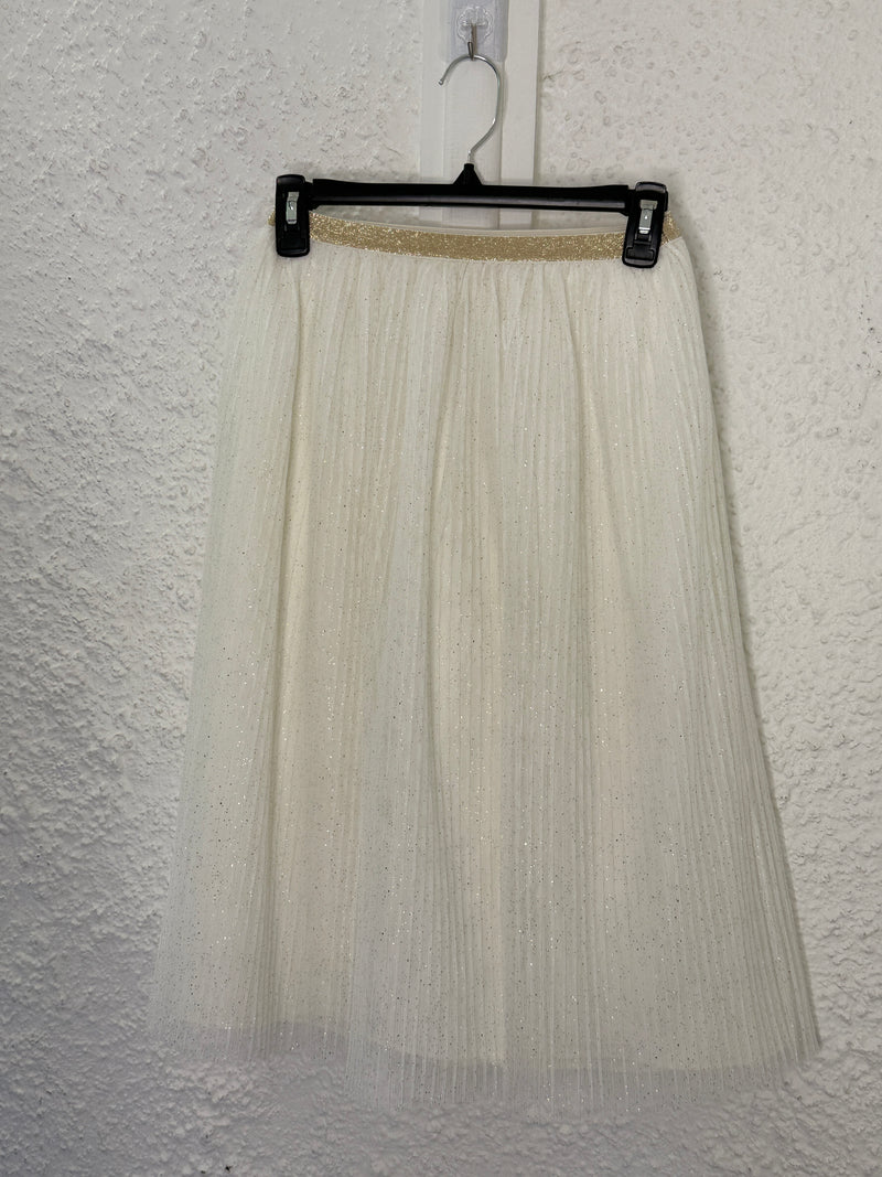 Cat & Jack White/Gold Sparkly Skirt Sz S😀9/10