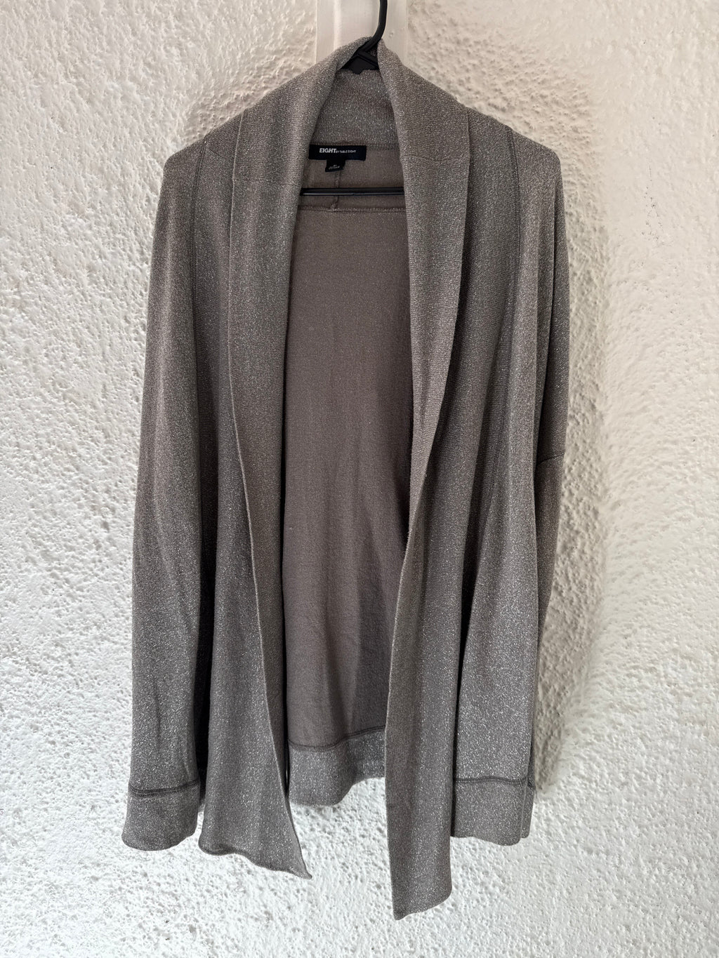 Table Eight Metallic Silver Cotton Blend Cardi-Jacket Sz XL 4/8