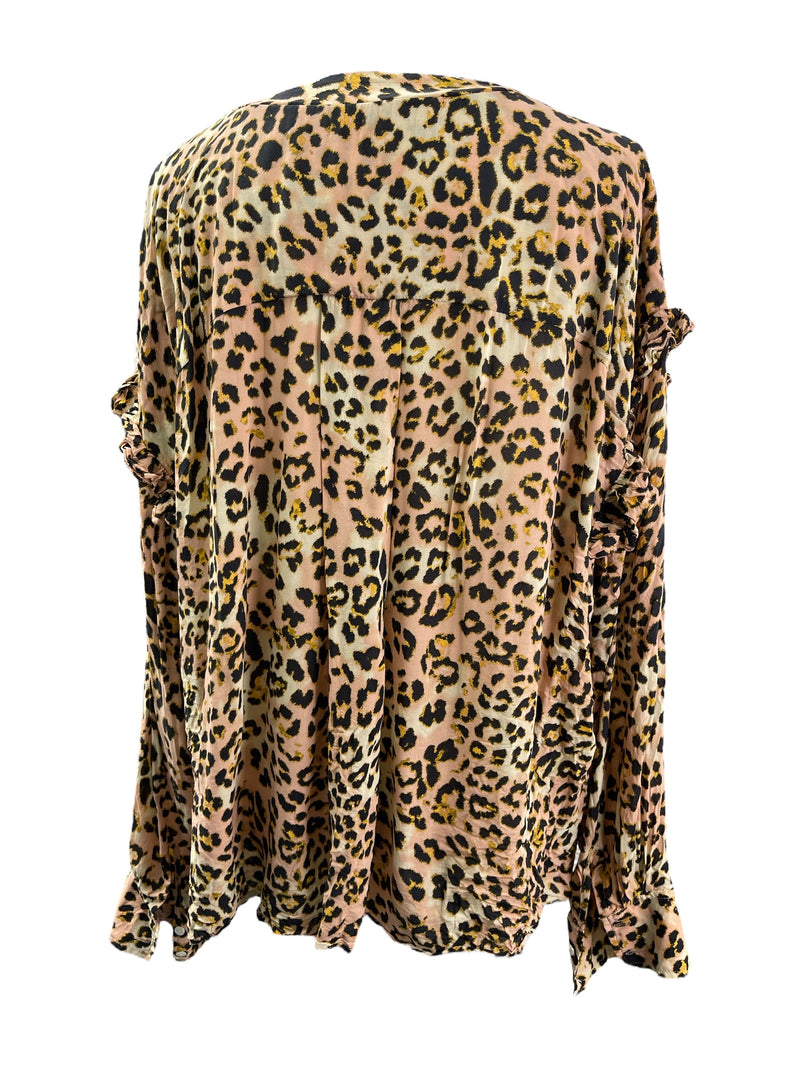 Country Road Pink Animal Print Top Sz 16 🩷