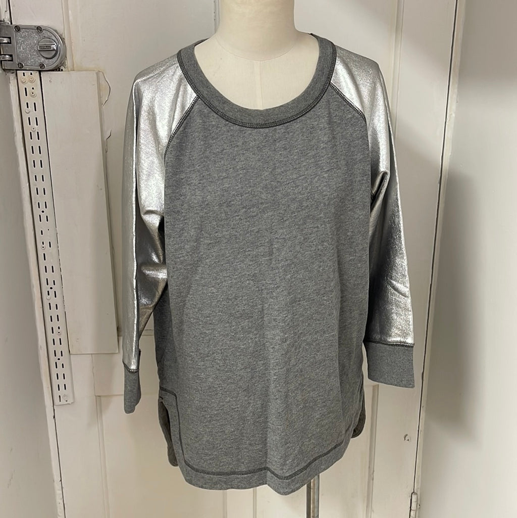 Gap Grey Silver Sleeves Sweatshirt Sz S