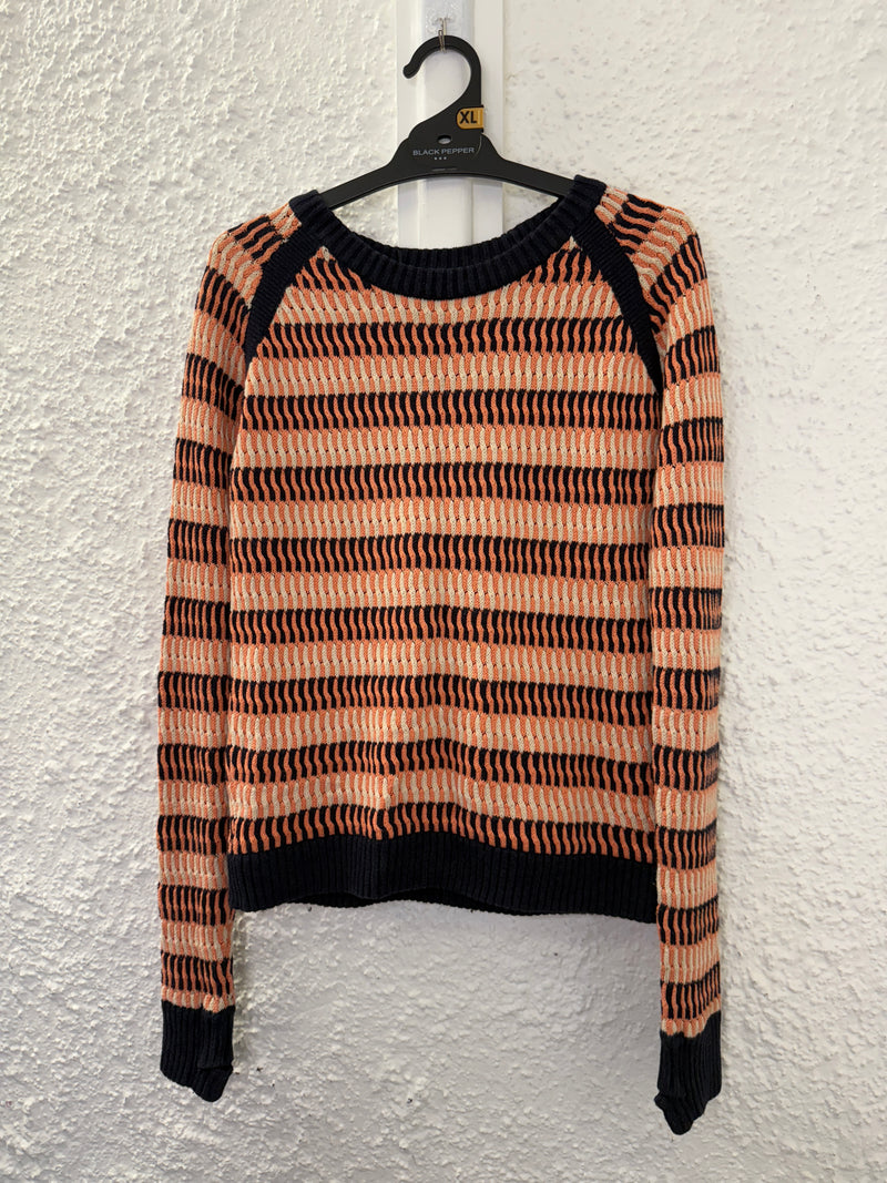Lululemon Blue/Apricot/White Knit Top No Sz (best fit Sz 8)😀21/7