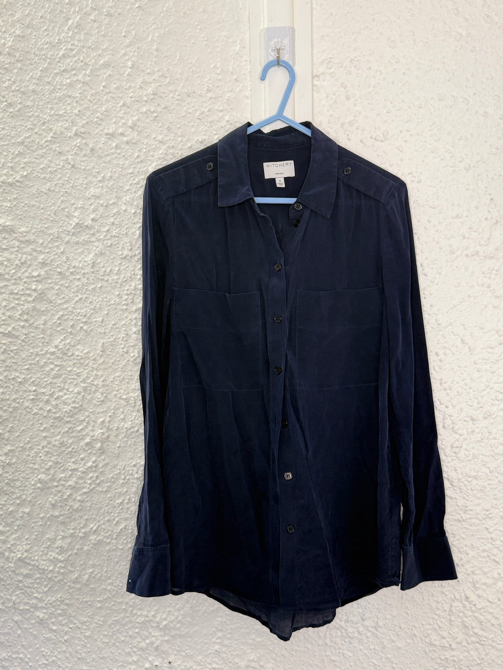 Witchery Navy Silk Top Sz 6😀16/10