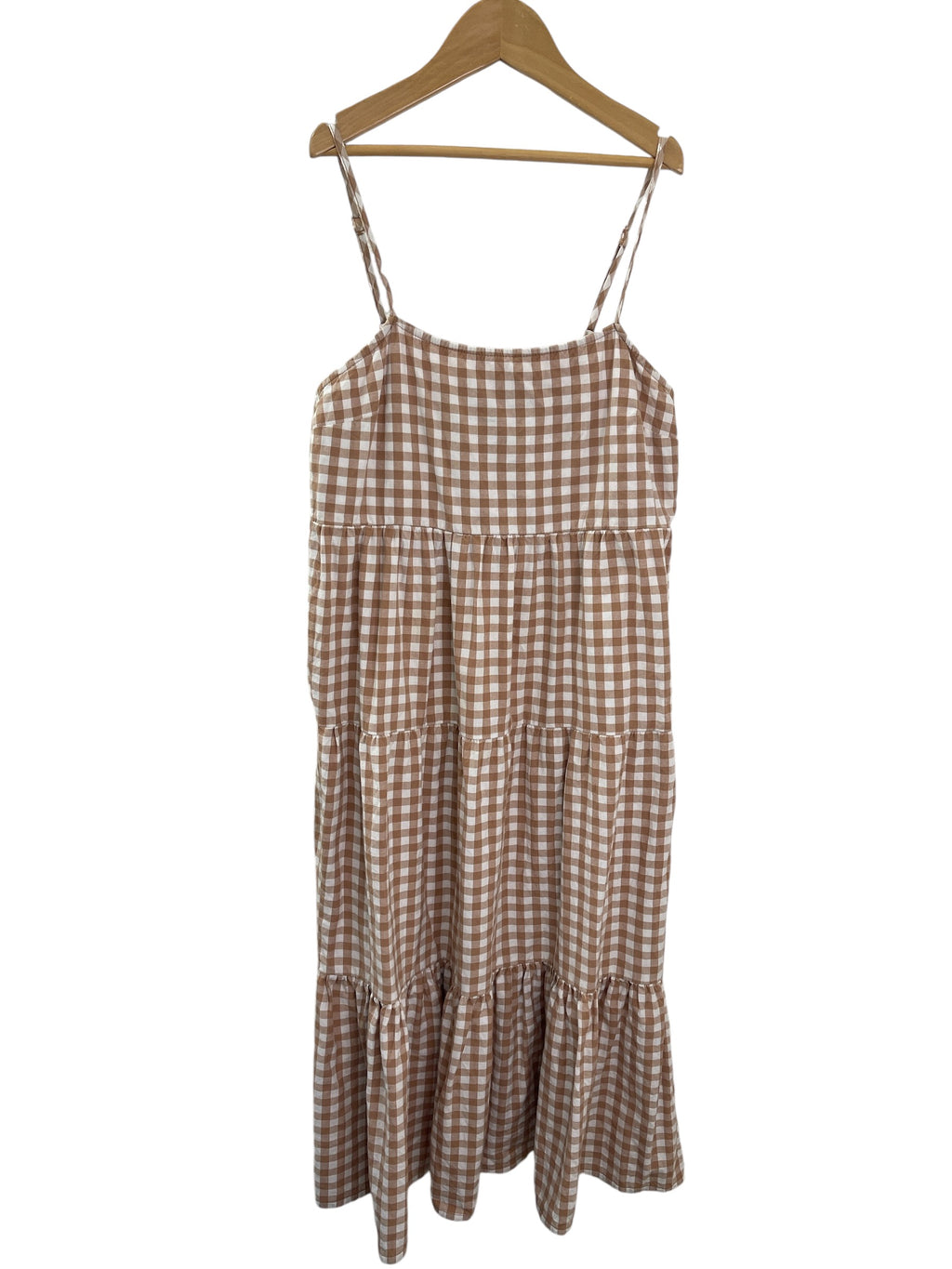 Volcom Brown Gingham Dress Sz 8 💜