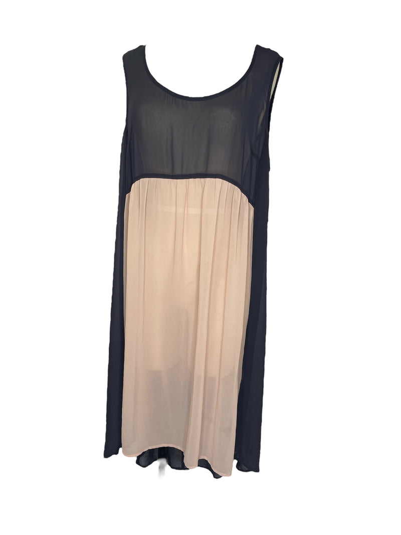 Obi NZ Charcoal/Beige Slip Dress Sz 16 💛