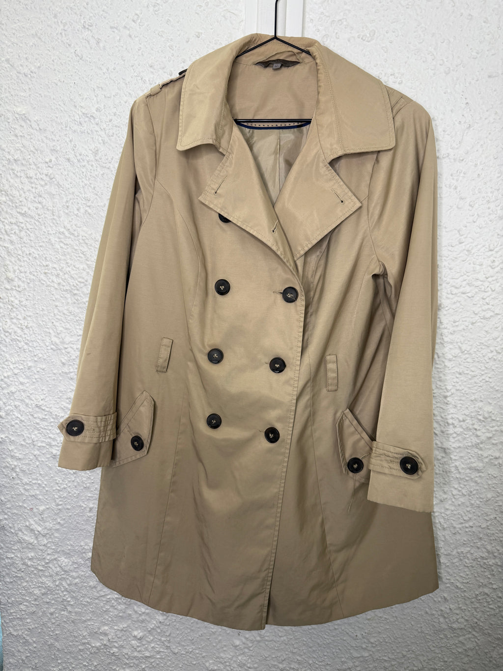 Belle Curve Beige Cotton Blend Trench Coat  Sz 16+😀25/8
