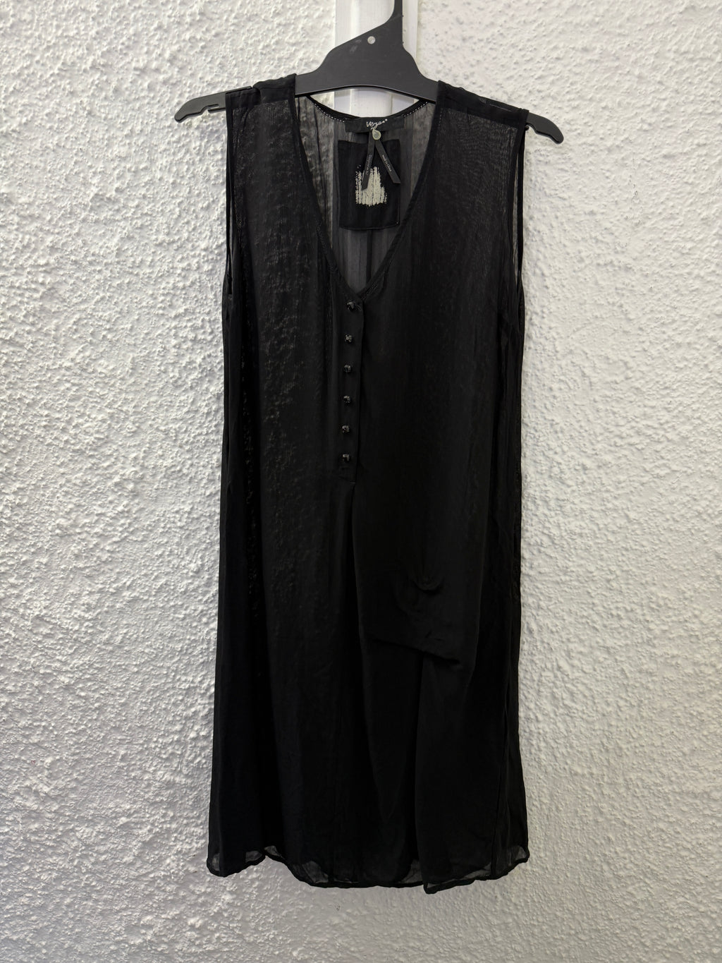 Verge Black Sheer Viscose Tunic Sz 10 31/7