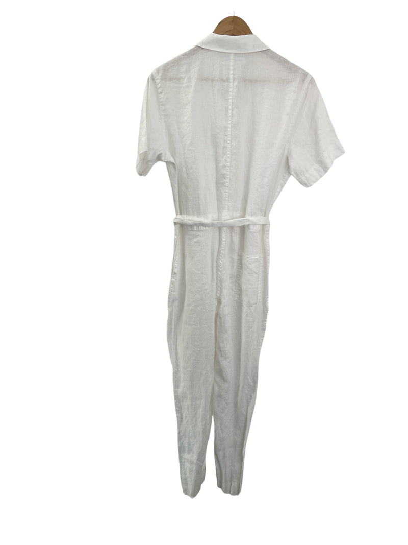 Assembly Label White Linen Jumpsuit Sz6 🩷