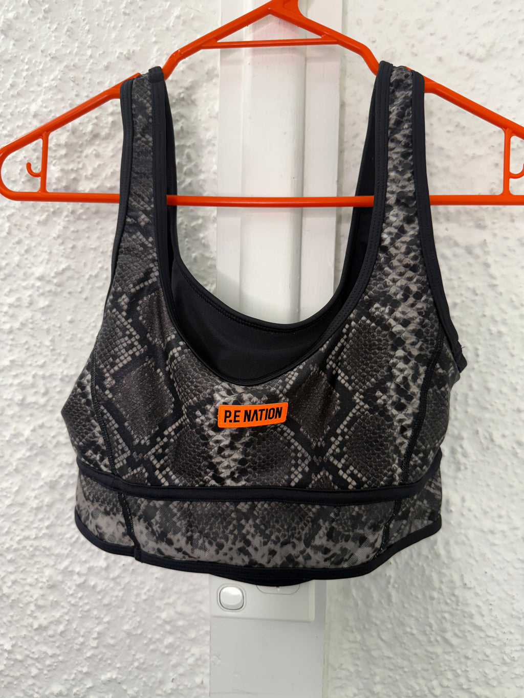 PE Nation Black Snakeskin Print Sports Bra No Sz (best fit Sz 8-10) 4/8
