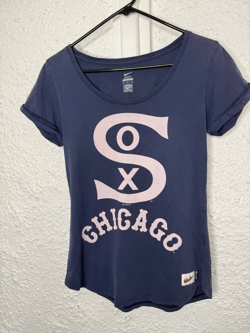 Nike Navy Cotton Chicago Tee Sz M😀4/9
