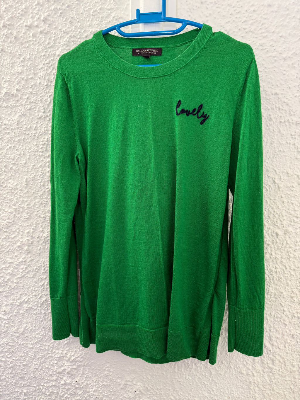 Banana Republic Bright Green Merino Jumper Sz S😀24/7