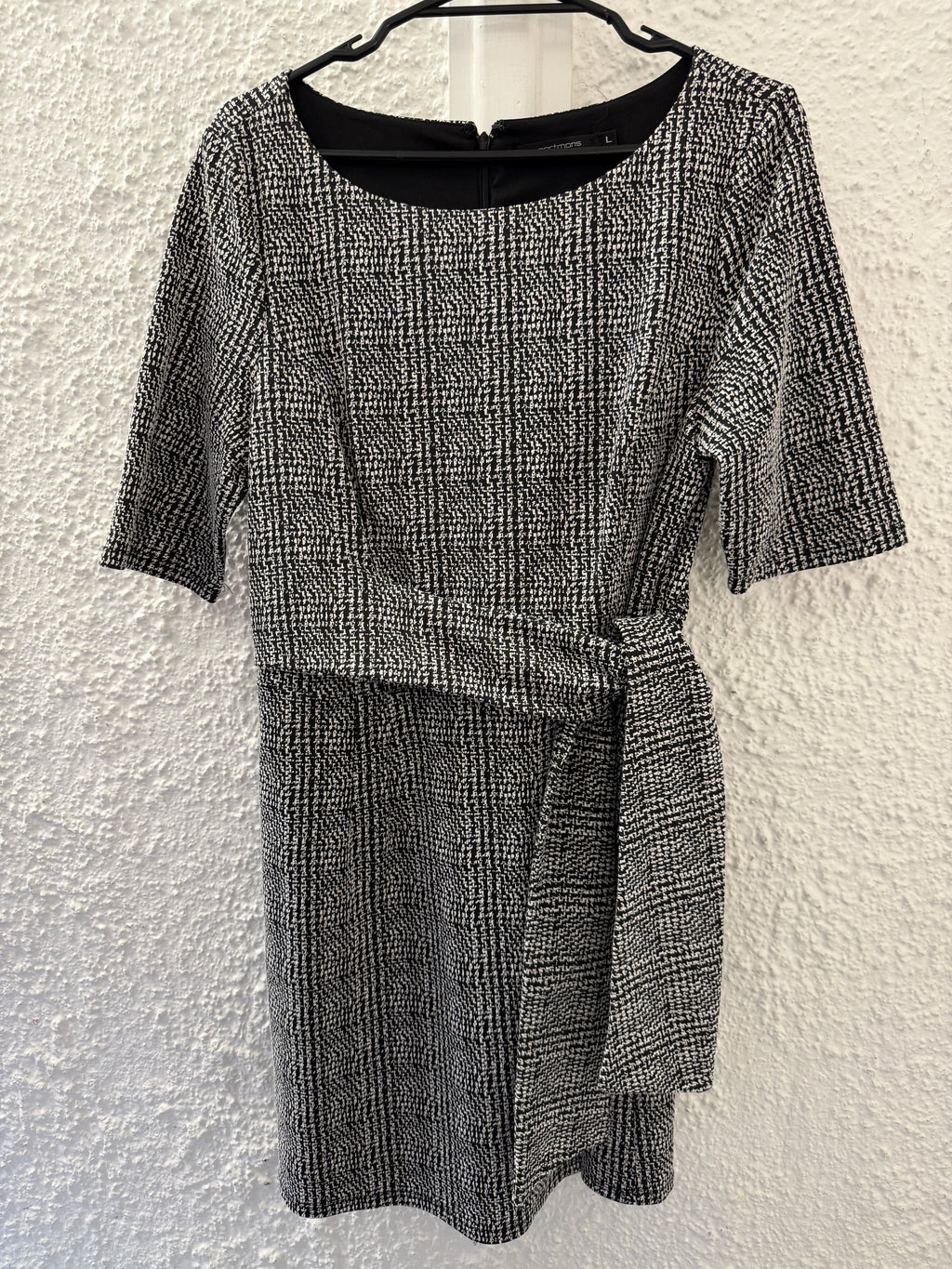 Portmans Black/White Side Tie Dress Sz L 😀26/6
