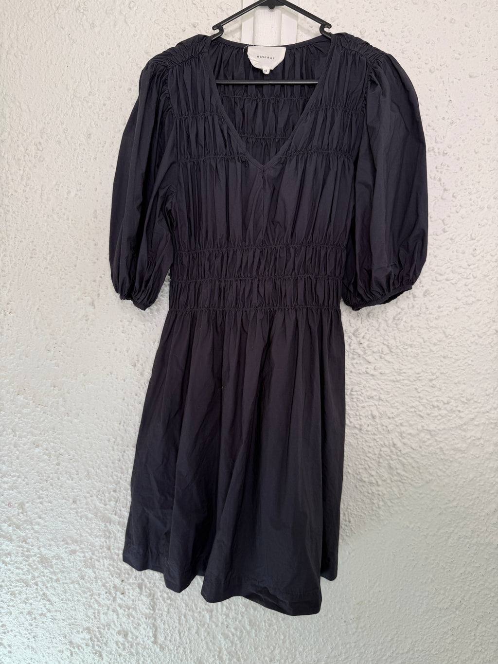 Mineral Black Cotton Ruched Dress Sz 10😀1/9