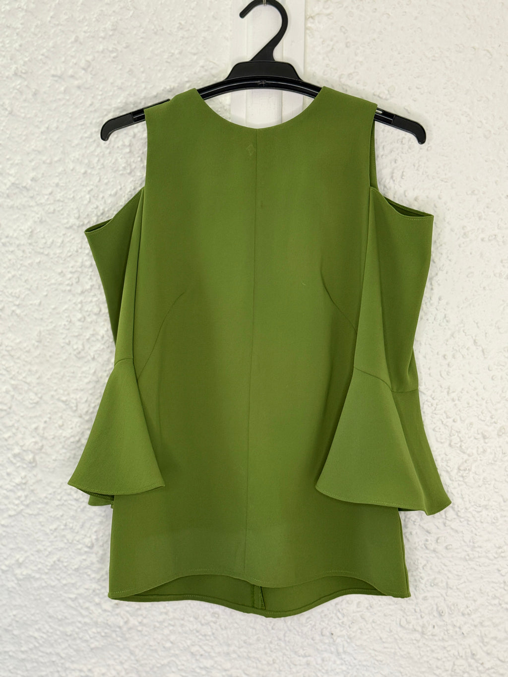 Cue Moss Green Cold-Shoulder Top Sz 8😀25/9
