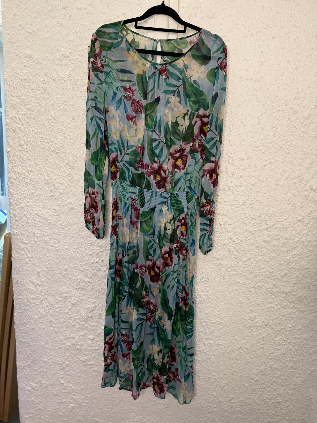 Decjuba green viscose floral dress No Sz (beat fit Sz 10-12)😀1/12