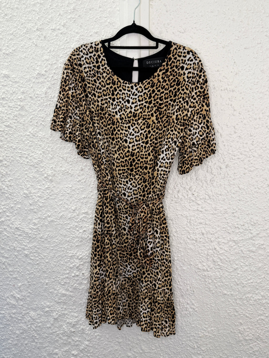 Decjuba Brown Viscose Animal Print Dress Sz 10 😀17/11