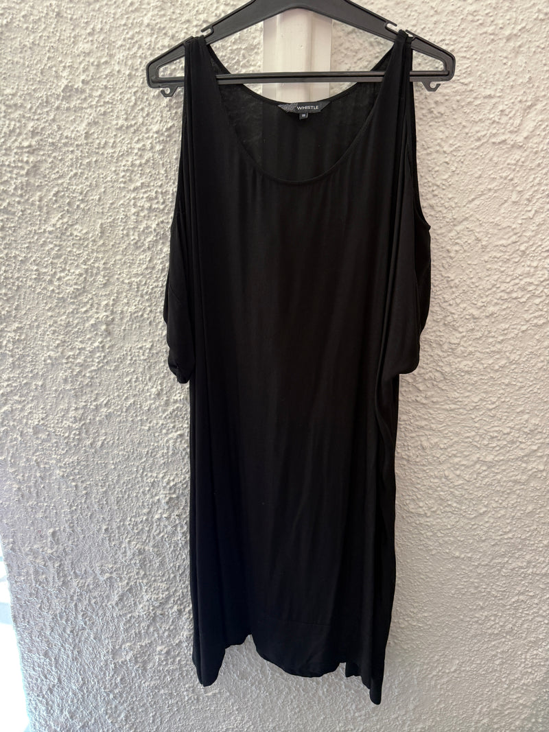 Whistle Black Rayon Blend Dress Sz18 😀😀 13/3